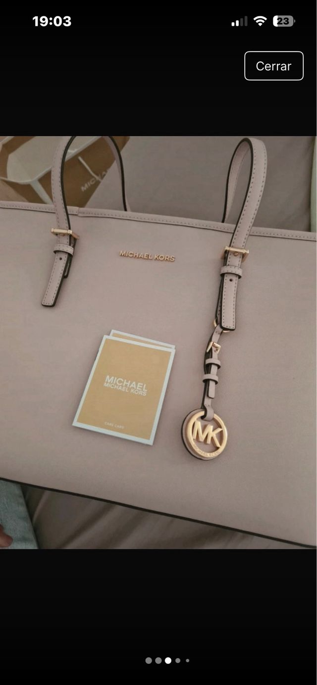 Bolso Tote Michael Kors Rosa y Dorado
