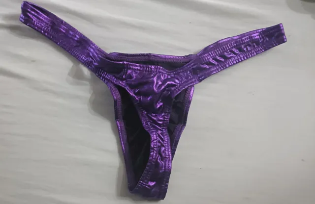Tanga brillante hombre Talla L púrpura
