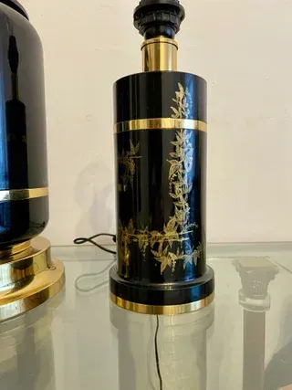 Lampada da Tavolo Elegante in Nero e Oro