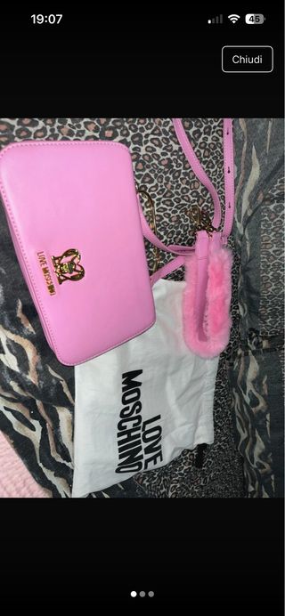 Borsa Love Moschino rosa con portamonete