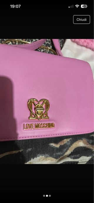 Borsa Love Moschino rosa con portamonete