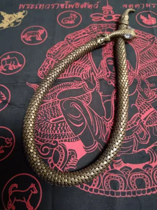 Collana etnica serpente dorata con pietre 54cm