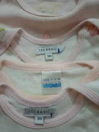 Lotto 7 body e maglia bimba 3 mesi