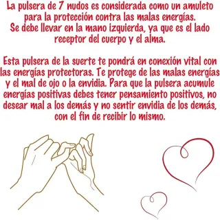 pack 2 Pulseras de 7 Nudos Rojas en Pareja