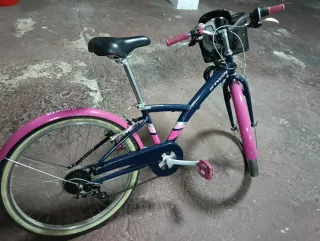 Bicicleta infantil rosa y azul