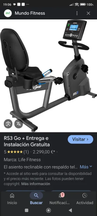 Bicicleta Estática Life Fitness RS3