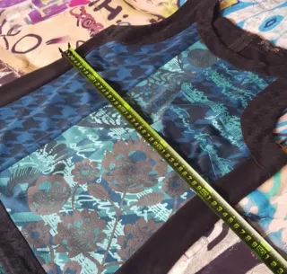 Vestido estampado patchwork talla M