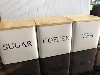 Set di 3 contenitori per caffè, zucchero e the