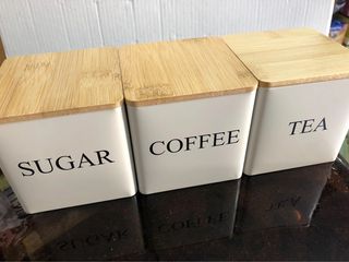 Set di 3 contenitori per caffè, zucchero e the