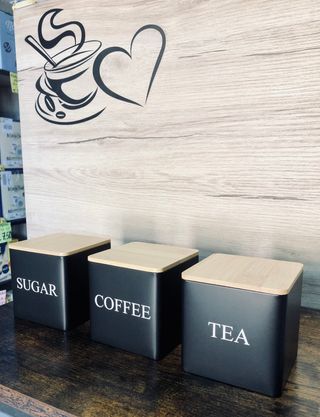 Set di 3 contenitori per caffè, zucchero e the