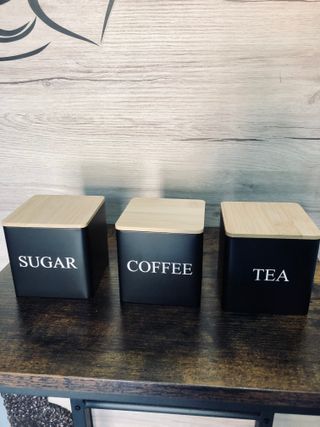 Set di 3 contenitori per caffè, zucchero e the