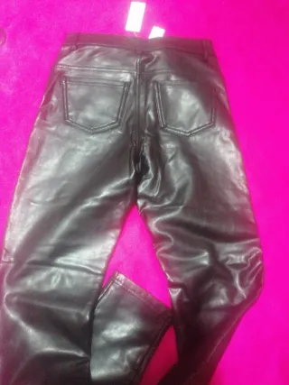 Pantalón polipiel motero negro térmico