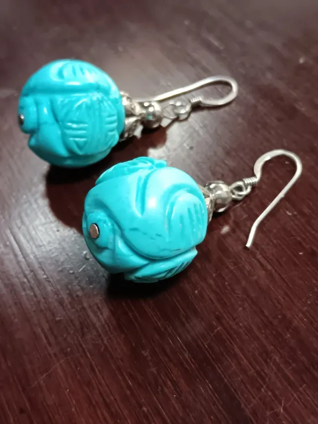 Orecchini in argento con pietre di Turchese