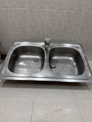 Fregadero doble acero inoxidable
