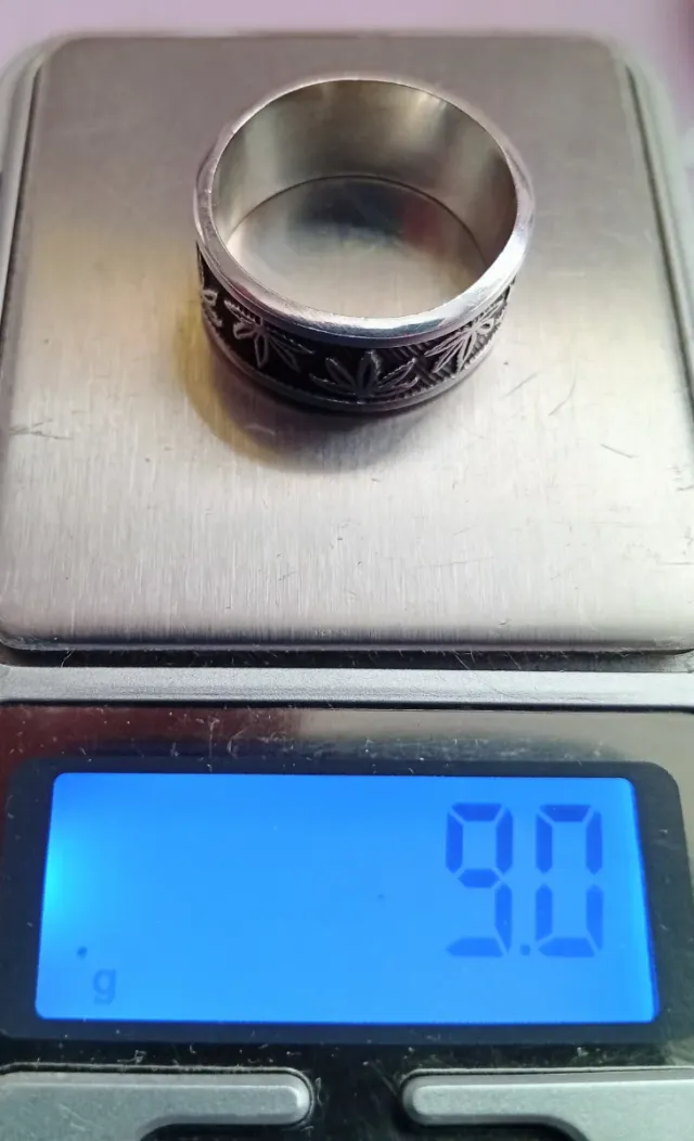 Anillo Plata 925 Taxco Hojas Marihuana Hombre 9 g