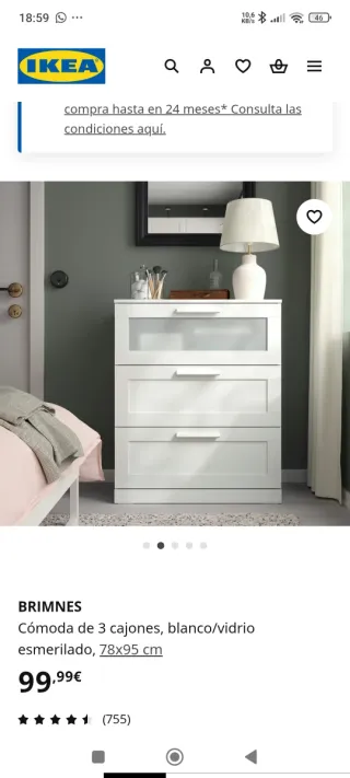 Cómoda 3 cajones Ikea blanca