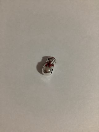 Charm Muñeco de Nieve Rojo y Plateado