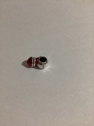 Charm Muñeco de Nieve Rojo y Plateado