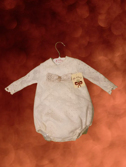 Set Battesimo Neonato Pizzo Kobez