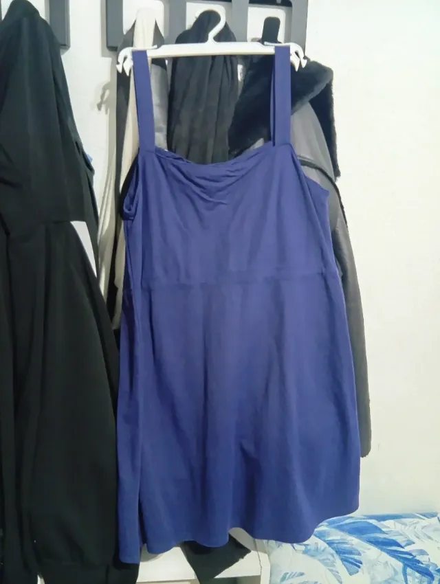 Vestido azul con botones