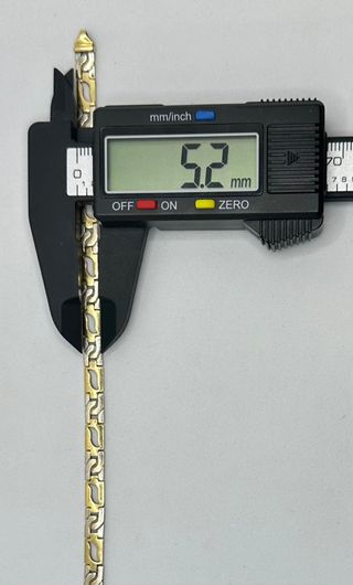 Pulsera Diseño de oro combinado 18k, 13.86g, 18cm.