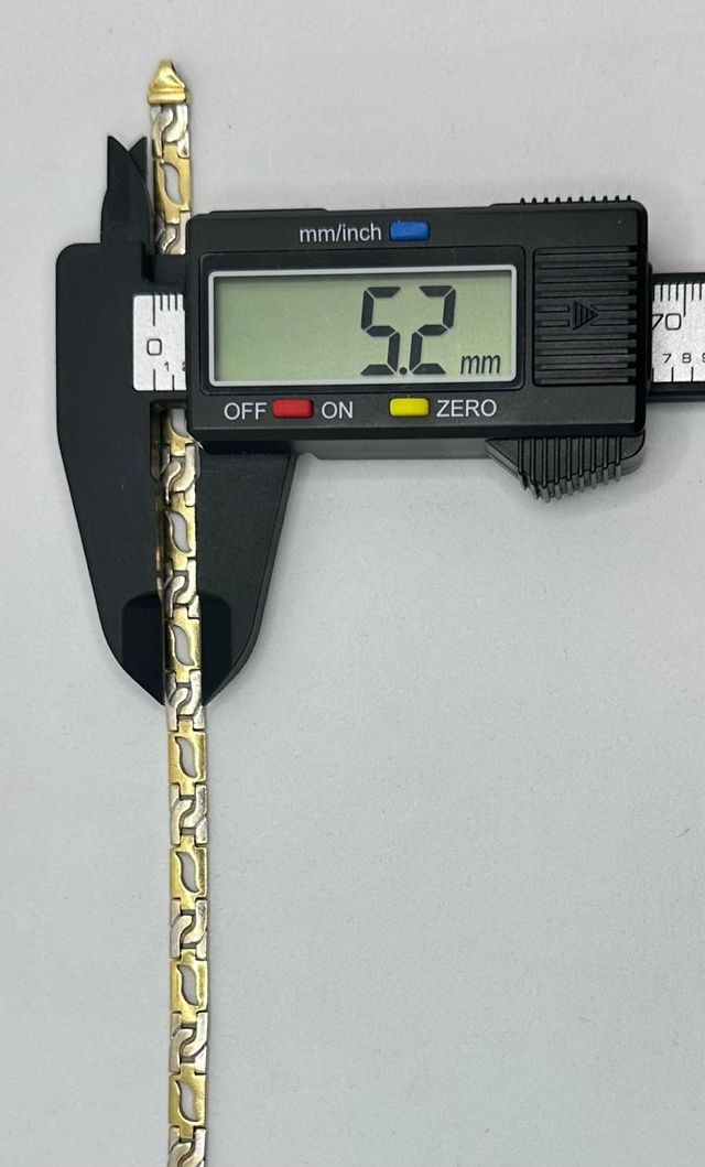 Pulsera Diseño de oro combinado 18k, 13.86g, 18cm.