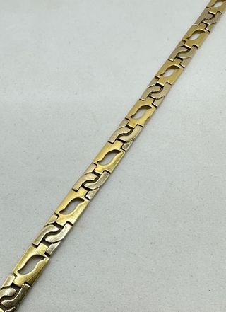 Pulsera Diseño de oro combinado 18k, 13.86g, 18cm.
