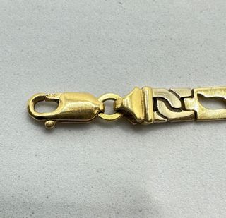 Pulsera Diseño de oro combinado 18k, 13.86g, 18cm.