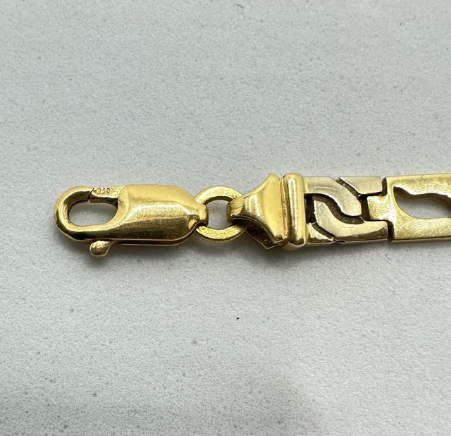 Pulsera Diseño de oro combinado 18k, 13.86g, 18cm.