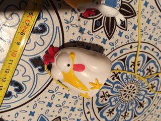 Set 2 Galline/Gallo Giocattolo con Cordino