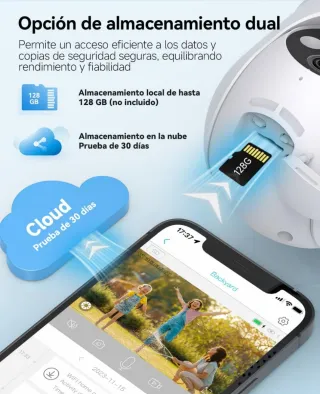 2 Cámaras Vigilancia Solar WiFi 2K 360°