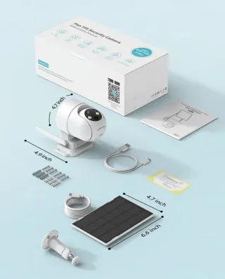 2 Cámaras Vigilancia Solar WiFi 2K 360°