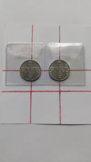 50 céntimos 1966 *68 variante giro de reverso.