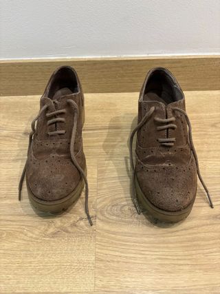 Zapatos Oxford Serraje Marrón Talla 37