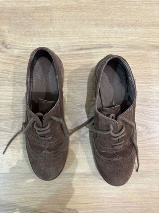 Zapatos Oxford Serraje Marrón Talla 37
