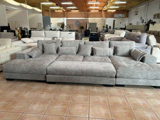 Mega sofá cama rinconera 7 plazas tela antimanchas