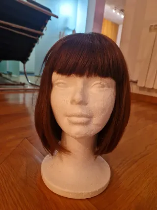 Peluca pelo natural oncológica castaña