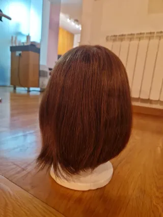 Peluca pelo natural oncológica castaña