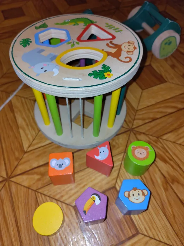 Tortuga Juguete Madera Bloques Primeros Pasos