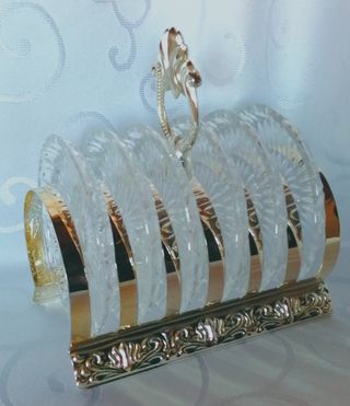 Set 6 Sottobicchieri Cristallo + Supporto Vintage