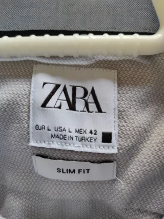 Camisa Zara Hombre Gris Talla L