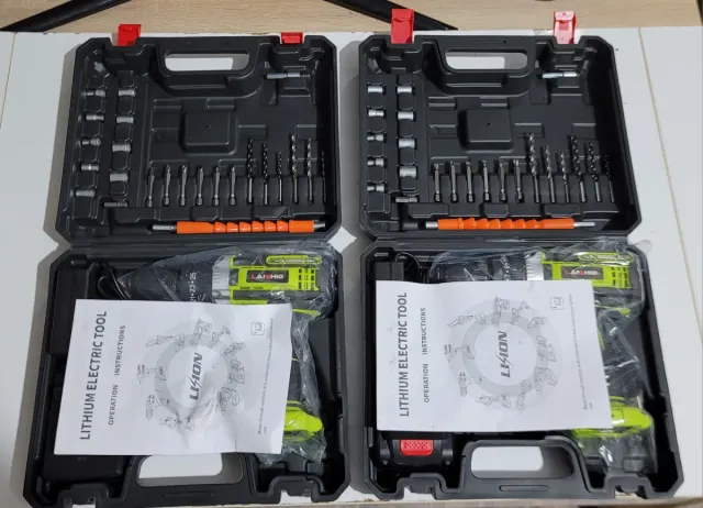 TALADRO NUEVO CON 2 BATERIAS,PIEZAS Y MALEIN