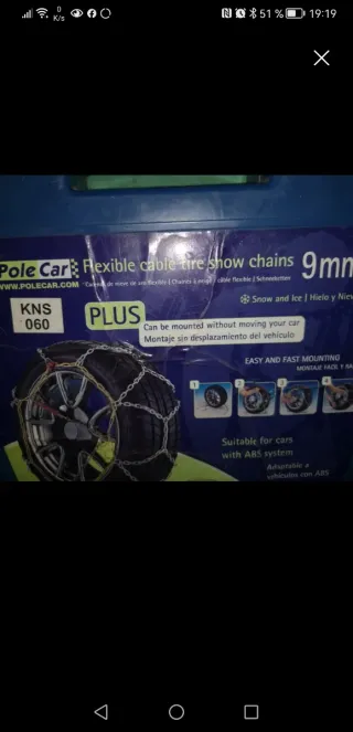 Cadenas para nieve Pole Car 9mm KNS 060