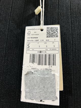 Pantalón canalé Mango Talla S