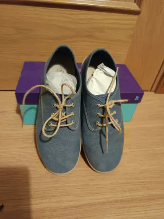 Zapatos Blucher Lino Cordones Talla 37 color acero
