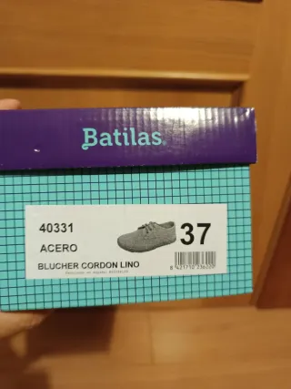 Zapatos Blucher Lino Cordones Talla 37 color acero