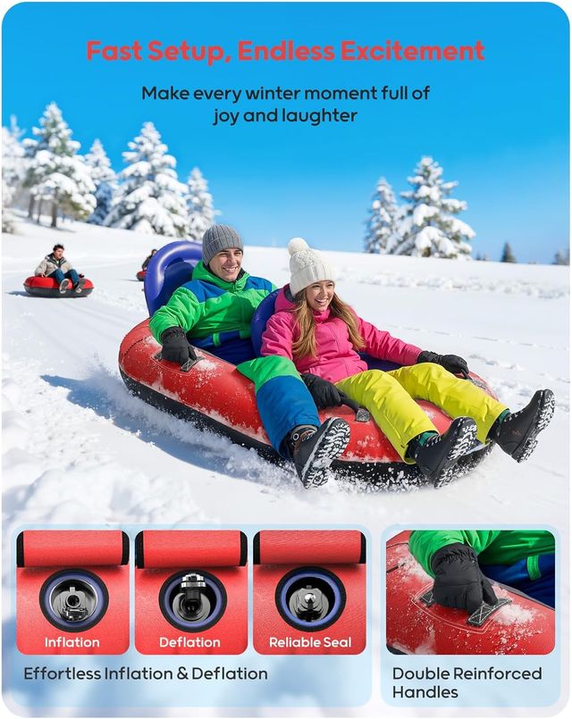 Tubo de nieve inflable para 2 personas