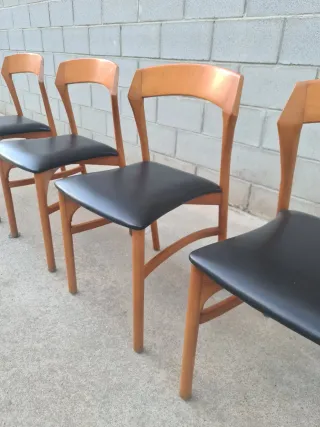 4 sillas estilo danés. Vintage, 70s.