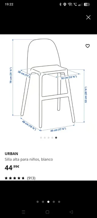 Silla alta infantil IKEA verde