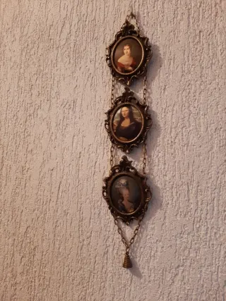 3 mini cuadros colgantes vintage